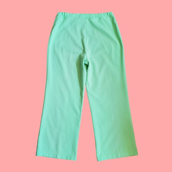 Vintage 70's Cricket Lane Mint Green Flare Trousers - Picture 6 of 9